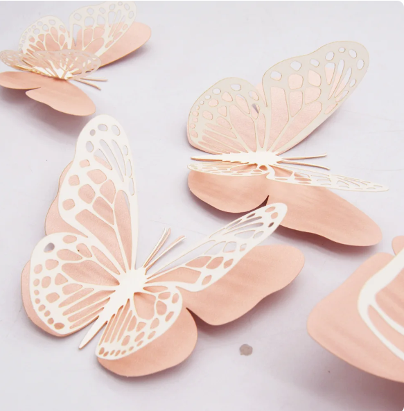 Double Layer 3D Butterfly Wall Stickers: Set of 20