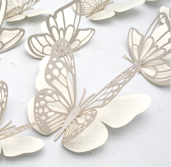 Double Layer 3D Butterfly Wall Stickers: Set of 20