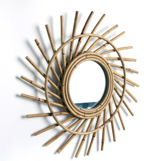 Boho Rattan Wall Mirror