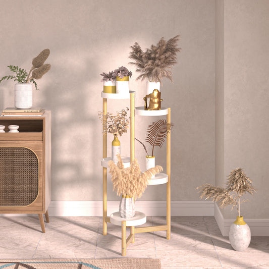 5 Tier Bamboo Plant Stand - Indoor/Outdoor