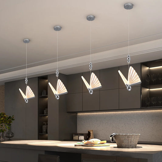 LED Butterfly Pendant Light Fixture