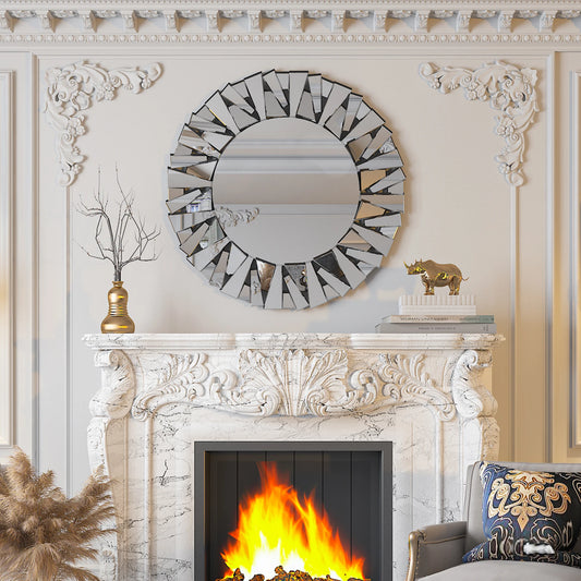 32 Decorative Round Sunburst Wall Mirror