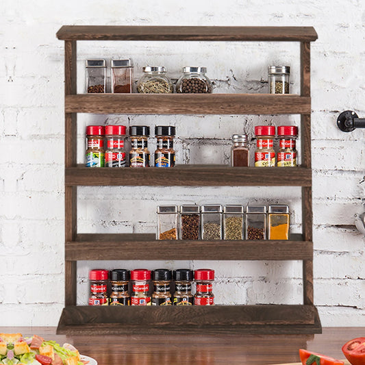 Wooden Spice Organizer: Wall or Countertop Mount