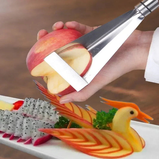 Stainless Steel Triangular Fruit Carving Knife - Kitchen Tool